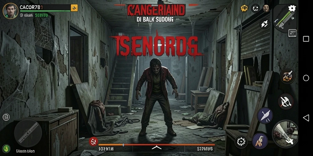 Tampilan gameplay menegangkan CACOR78 yang penuh misteri dan kengerian.