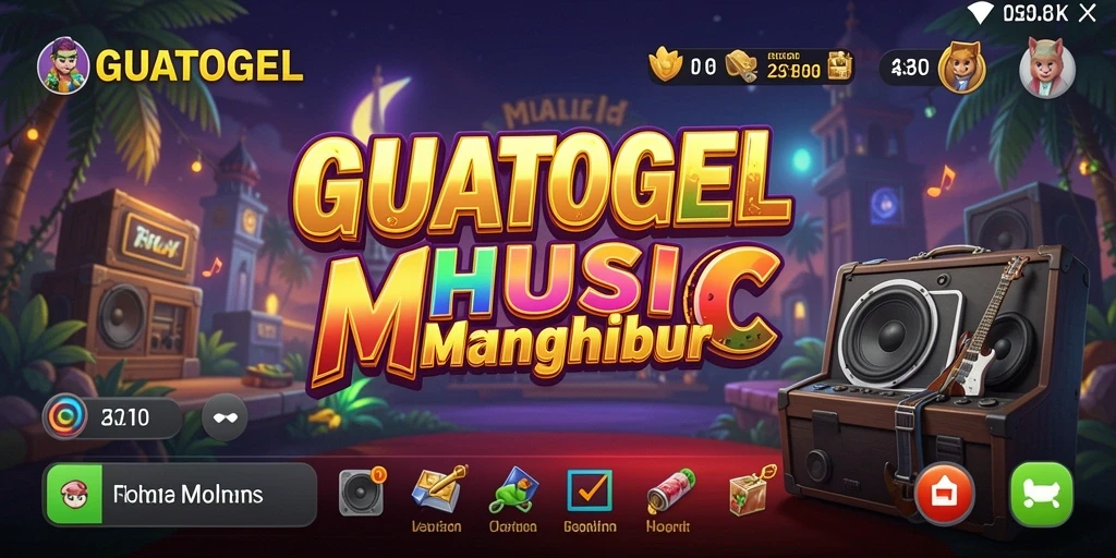 Tangkapan layar GUATOGEL menampilkan pengalaman bermain musik yang interaktif.