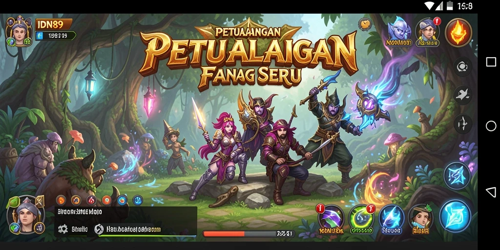Screenshot gameplay IDN89 menampilkan pertempuran seru dan karakter penuh warna.