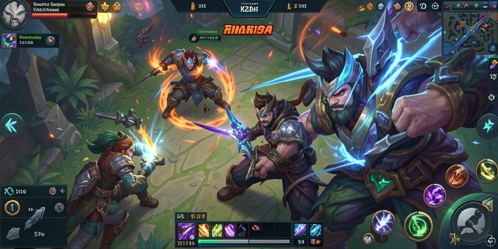 Gameplay K234 yang intens dan seru dalam arena MOBA.