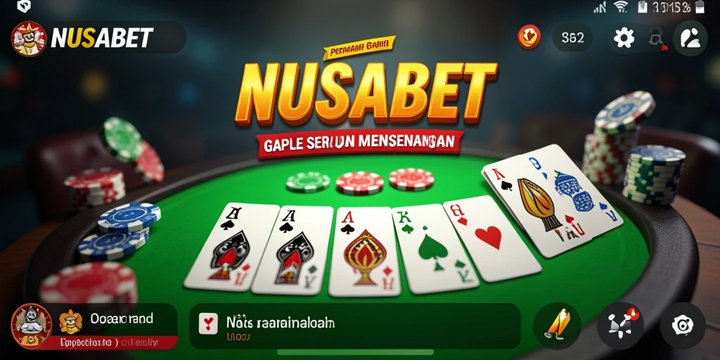 Tampilan gameplay seru dalam aplikasi Gaple NUSABET.