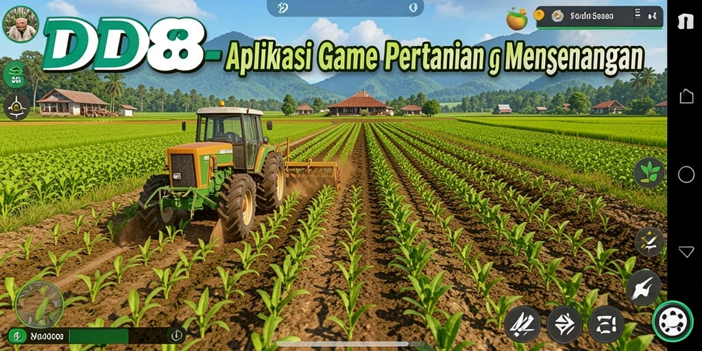 Screenshot gameplay RDI88 dengan tampilan ladang yang indah.