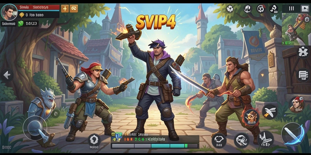 Screenshot gameplay SVIP4 yang menunjukkan interaksi karakter yang dinamis.
