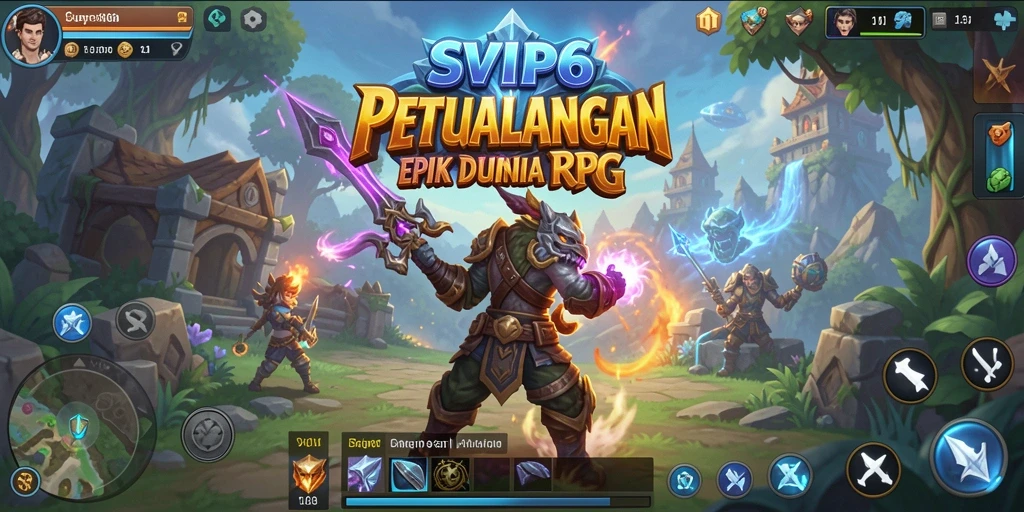 Screenshot SVIP6 menampilkan aksi seru dalam pertarungan RPG.