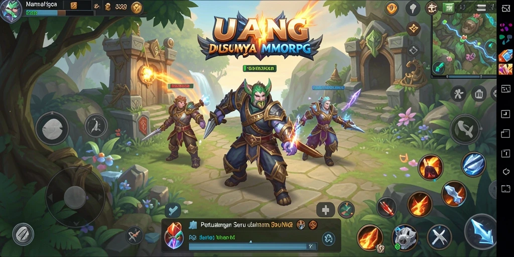 Tampilan gameplay epik dalam dunia MMORPG UANG.