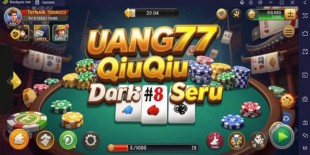Screenshot gameplay UANG77 menunjukkan suasana permainan QiuQiu yang seru.