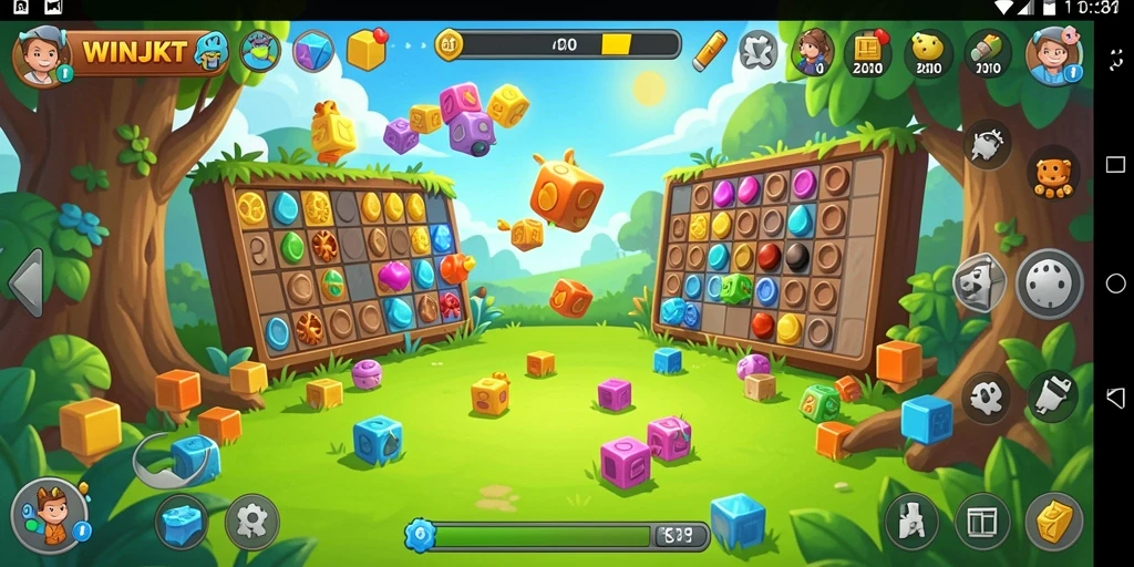 Tampilan gameplay <strong>WINJKT</strong> saat menyelesaikan puzzle yang menantang.