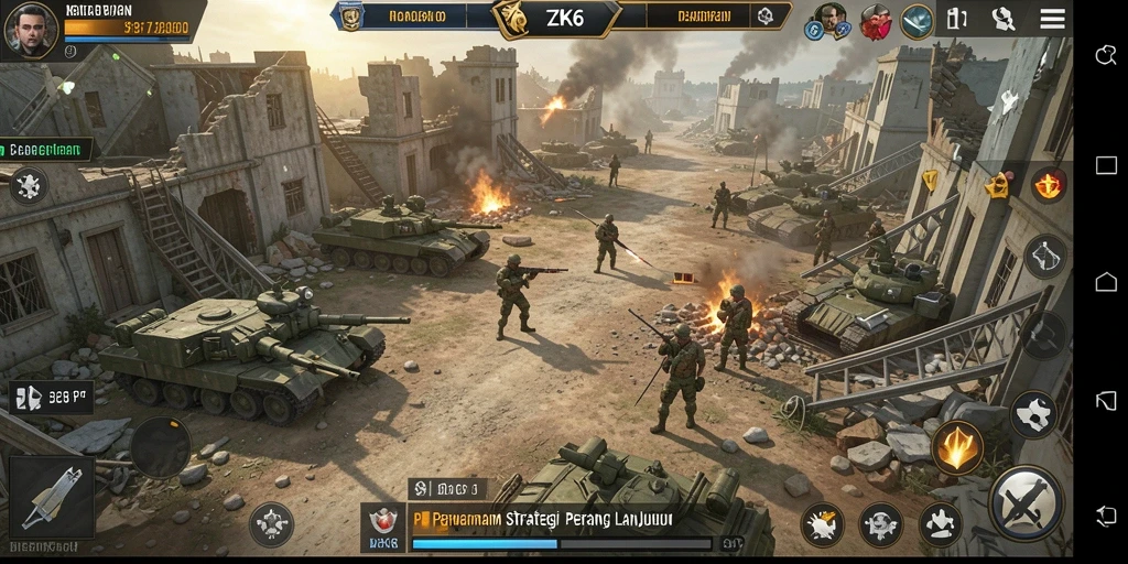 Tampilan gameplay ZK6 yang menarik dengan strategi pertempuran.