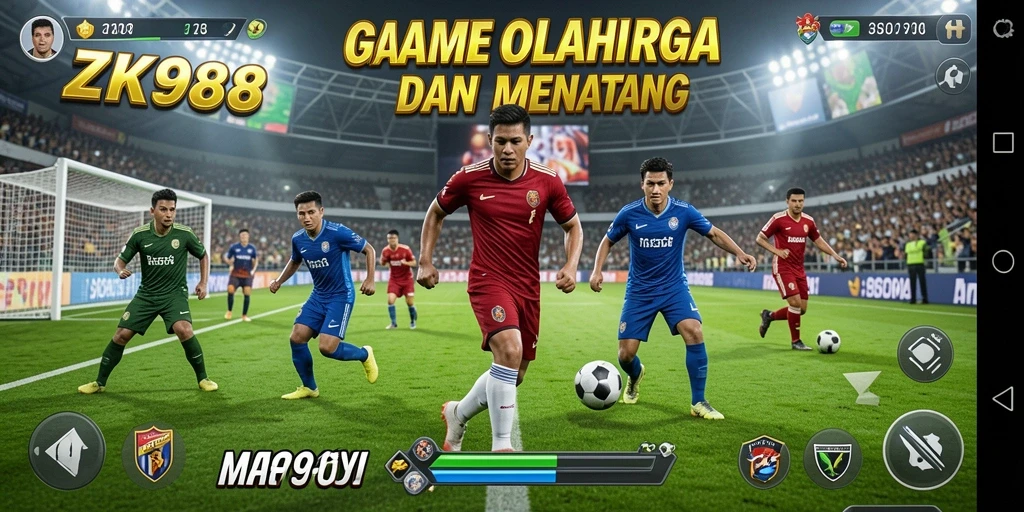 Tampilan gameplay ZK988 yang dinamis dan penuh semangat olahraga.